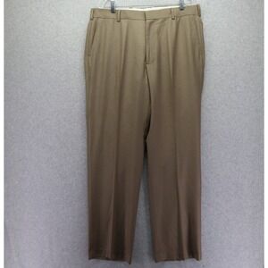 Covington Pants Mens 36x32 Straight Dress Suit Business Formal Flat Front Brown